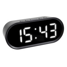 Table and fireplace clocks tFA 60.2025.01 - Quartz alarm clock - Black - Plastic - 0 - 50 °C - F,°C - LED