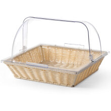 Bread basket made of poly rattan with lid ROLLTOP GN2 / 3, height 245mm - Hendi 426968