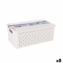 Storage Box with Lid Tontarelli Arianna Plastic White 4 L 29 x 16,6 x 11,2 cm (8 Units)
