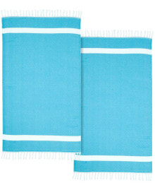 Linum Home textiles 100% Turkish Cotton Diamond Pestemal Beach Towel Collection, 2 Piece