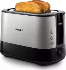 Toster Philips Philips | Toaster | HD2635/90 Viva Collection | Number of slots 2 | Housing material Metal/Plastic | Stainless Steel/Black