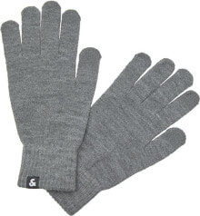 Мужские трикотажные перчатки Мужские перчатки серые трикотажные Jack & Jones  Mens gloves JACBARRY 12159459 Gray Melange