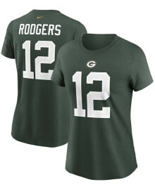 Women's Aaron Rodgers Green Green Bay Packers Name Number T-shirt
