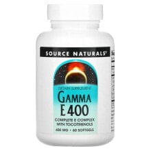 Витамин Е Source Naturals, Gamma E 400, Complete E Complex with Tocotrienols, 400 mg, 60 Softgels