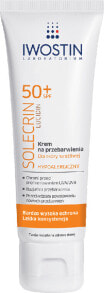 Aufhellende Gesichtscreme mit Sonnenschutz SPF 50+ - Iwostin Solecrin Lucidin Lightening Cream SPF 50+