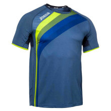Мужские спортивные футболки мужская спортивная футболка синяя с полосками JOMA Elite V Short Sleeve T-Shirt