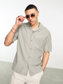 Bershka rustic relaxed shirt in sage купить в интернет-магазине