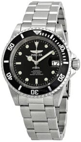 Мужские наручные часы с браслетом Мужские наручные часы с серебряным браслетом Invicta Pro Diver Automatic Black Dial Mens Watch 8926OB