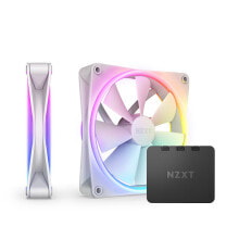 Купить кулеры и системы охлаждения для игровых компьютеров NZXT: NZXT 140mm F-Series RGB DUO Fan Twin Pack White RF-D14DF-W1 retail - Case Fan