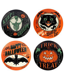 Certified International scaredy Cat Canape Plates, Set of 4