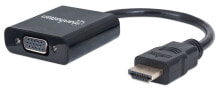 Manhattan 151436 кабельный разъем/переходник HDMI VGA/Micro-USB Черный