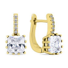 Ювелирные серьги Original gold-plated earrings with zircons EA670Y
