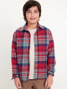 Long-Sleeve Flannel Pocket Shirt for Boys