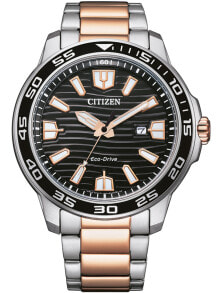 Мужские наручные часы с серебряным браслетом Citizen AW1524-84E Eco-Drive sport mens 46mm 10ATM