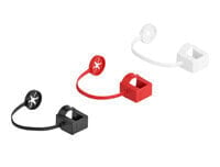 Delock Dust Cover for RJ45 plug with mounting clip 50 pieces set coloured - RJ-45 - Black - Red - White - Plastic - 13 mm - 14 mm - 9 mm