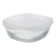 Lunch box Freshbox Transparent Squared With lid (9 cm) (9 cm)