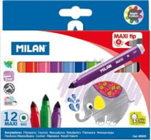 Фломастеры для рисования для детей milan Maxi felt-tip pens 12 colors (80020)