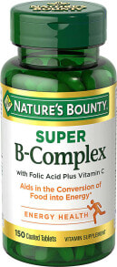 Витамины группы B nature&#039;s Bounty Super B-Complex with Folic Acid plus Vitamin C Комплекс витаминов В с фолиевой кислотой и витамином С 150 таблеток