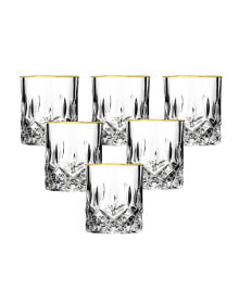 Lorren Home Trends siena Collection 4 Piece Shot Glass with Gold Trim Set
