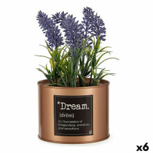 Decorative Plant Lavendar Can Purple Metal Copper Green Plastic 10 x 18 x 10 cm (6 Units)