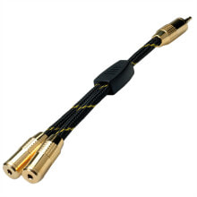 Кабели и провода для строительства rOLINE 11.09.4213 аудио кабель 0,15 m 3,5 мм 2 x 3,5 мм Черный, Золото