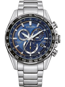 Мужские наручные часы с серебряным браслетом Citizen CB5914-89L Eco-Drive Funkuhr 44mm 20ATM