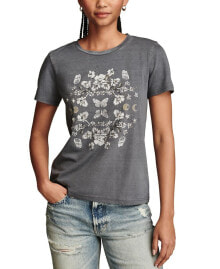 Women's Mirror Floral Graphic Classic Cotton T-Shirt купить онлайн