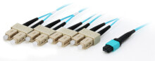Кабели и разъемы для аудио- и видеотехники equip 25557807 волоконно-оптический кабель 20 m OM4 MTP 4x SC Голубой