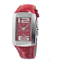 Мужские наручные часы с ремешком Мужские часы с красным кожаным ремешком Chronotech CT7018M-05