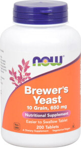 Дрожжи nOW Foods Brewer's Yeast Пивные дрожжи 650 мг 200 таблеток
