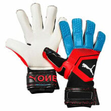 Puma One Grip 1 Hybrid Pro Goalkeeper Gloves Mens Black, Red 041469-21
