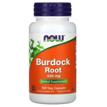 Растительные экстракты и настойки NOW Foods, Burdock Root, 430 mg, 100 Veg Capsules