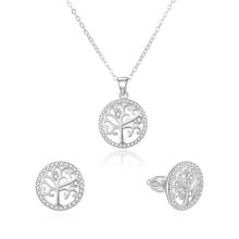 Женские комплекты бижутерии Silver set of jewelry tree of life AGSET213R (necklace, earrings)