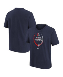 Nike little Girls Navy New England Patriots Icon T-shirt