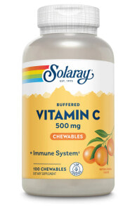 Витамин С solaray Buffered Vitamin C Буферизованный витамин С для поддержки иммунитета 485 мг 100 мармеладок с натуральным апельсиновым вкусом