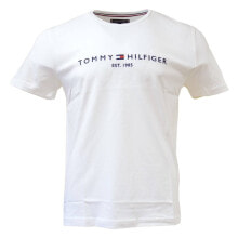 Мужские футболки Мужская футболка повседневная белая с надписью на груди Tommy Hilfiger MW0MW11465 118