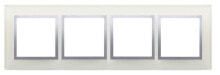 Умные розетки, выключатели и рамки kontakt-Simon Frame, quadruple glass, silver fog - DRN4 / 71