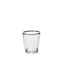 VIETRI optical Gold Double Old Fashioned Glass