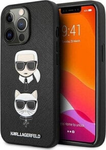 Karl Lagerfeld Etui Karl Lagerfeld KLHCP13LSAKICKCBK Apple iPhone 13 Pro czarny/black book Saffiano Karl & Choupette