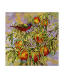 Trademark Global marcia Matcham Painted Bunting and Peaches Canvas Art - 20