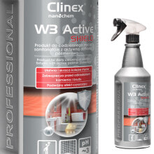 Preparation for cleaning the bathroom of the toilet removes rust limescale soap deposits CLINEX W3 Active SHIELD 1L