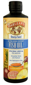 Рыбий жир и Омега 3, 6, 9 barlean&#039;s Ultra High Potency Fish Oil Omega Swirl Passion Pineapple Рыбий жир со вкусом фруктового смузи 1500 мг 454 г