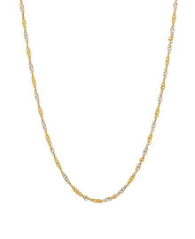 Купить ювелирные кулоны и подвески Italian Gold: Italian Gold polished Two-Tone Diamond Cut 16" Singapore Chain in 10K Yellow Gold