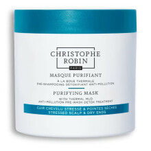 Маски и сыворотки для волос christophe Robin Purifying Mud Mask Очищающая маска с термальной грязью для чувствительной кожи головы и сухих кончиков 250 мл