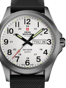 Мужские наручные часы с черным силиконовым ремешком  Swiss Military SMP36040.21 Mens 42mm 5ATM