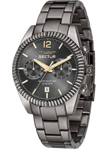 Мужские наручные часы с браслетом Sector R3253240001 Serie 240 Dual Time 41mm 5ATM