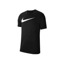 Мужские спортивные футболки Мужская спортивная футболка черная с логотипом Nike Drifit Park 20