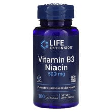 Витамины группы В life Extension, Vitamin B3 Niacin, 500 mg, 100 Capsules