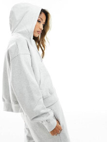 Купить женские толстовки и свитшоты The Couture Club: The Couture Club co-ord emblem relaxed zip through hoodie in grey marl