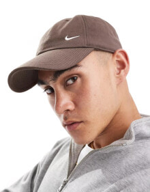 Nike Club metallic swoosh hat in brown - BROWN купить в интернет-магазине